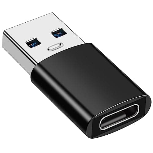 Image of USB to USB C Adapter, Type C Female to USB 3.1 Male Adapter, Compatible with iPhone iPhone 17/16/15/14/13/12, Samsung Galaxy S25/S24/S23/S22/S21, MacBook, PC, Laptop (Black)