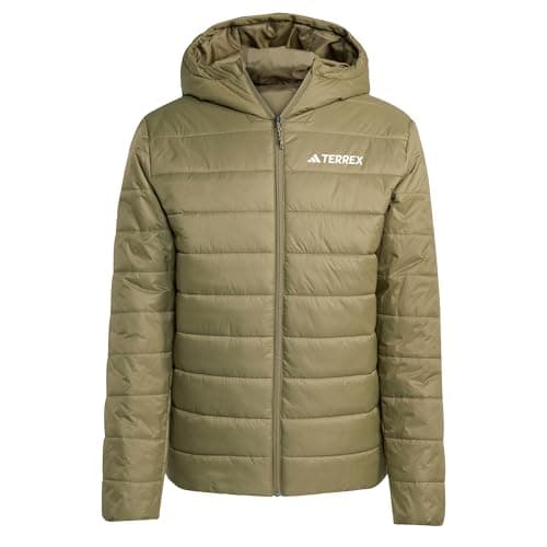 Image of adidas Men's Terrex Multi Essentials CLIMAWARM Insulated Hooded Jacket, Olive Strata, M