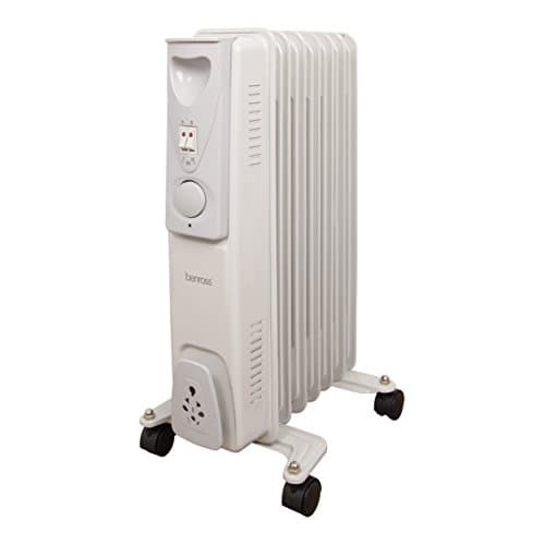 Image of Benross 42690 Portable 7 Fin Oil Filled Radiator/Adjustable Thermostat/Automatic Overheat Protection/Cool Touch Carry Handle / 1500W / White