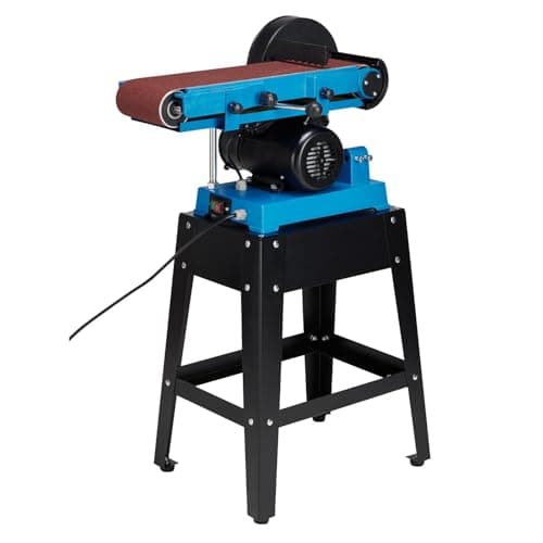 Image of Draper 98423 Belt and Disc Sander with Tool Stand, 750W, 230V, Blue and Black, One Size