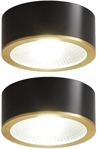 Image of LEGZIT 2pack,3W,5W,7W,9W Brushed Brass Ceiling Surface Mounted Downlight Eyeball Ceiling Light 8cm,10cm Retrofit Led Recessed Spotlights (Gold/Black,3000K Warm White)