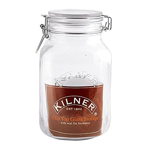 Image of Kilner Clip Top Glass Storage Jar - Square 1.5 Litres