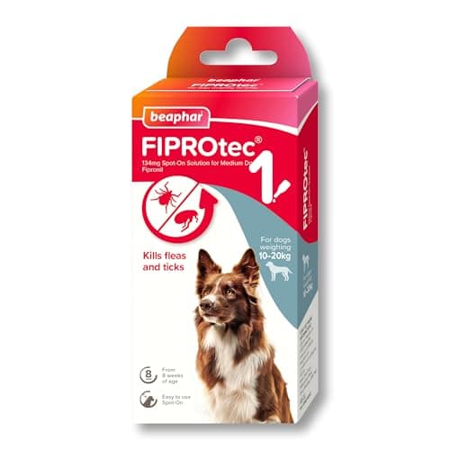 Image of Beaphar - FIPROtec Spot-On Flea & Tick Treatment for Medium Dogs 10-20kg - 1 Pipette - Kills Fleas & Ticks – Veterinary Medicine - Easy to Apply Monthly - Suitable for Dogs & Puppies from 8 Weeks