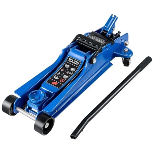 Image of Car Lift Jack, Hydraulic Low Profile 2.5 Ton Trolley Jack, Heavy Duty Floor Jack Lift Height 85mm-385mm, Hydraulic Car Trolley Jack with Wheels, Car Jack Garage Lift Tool
