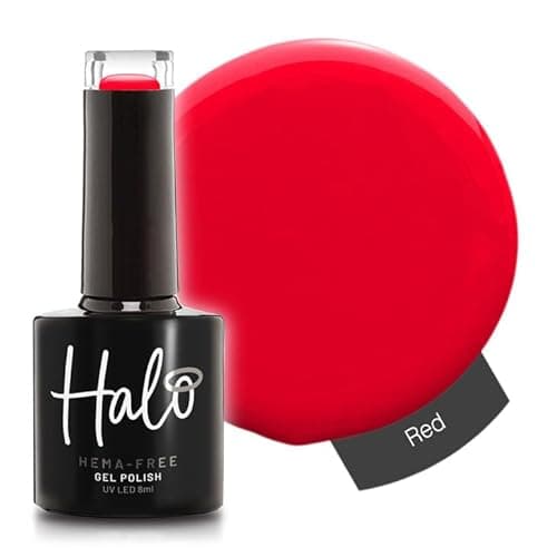 Image of Halo Gel Polish 8ml - Red. UV/LED Gel Nail Polish, Long Lasting & Easy To Apply. Nail Art Colours For Manicure & Pedicure. Gel Polish For Professional & Home Use.