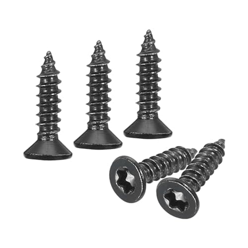 Image of sourcing map 100Pcs Flat Head Torx Screws, M3 x 12mm 304 Stainless Steel Countersunk Self Tapping Anti-Theft Wood Screws Tamper Resistant Screws Fit T10 Bit for Wood, Fence, Decking (Black)