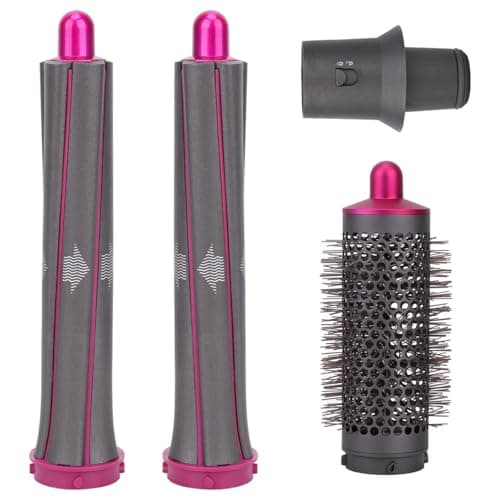 Image of 4 in 1 Hair Styling Tool for Dyson Airwrap HS01 HS05, Long Curling Barrels and Round Volumizing Brush Attachments for Dyson, Includes 2 Curling Attachment, 1 Round Volume Brush, 1 Adapter