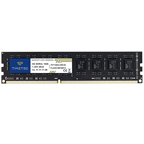 Image of Timetec 8GB DDR3L / DDR3 1600MHz (DDR3L-1600) PC3L-12800 / PC3-12800 (PC3-12800U) Non-ECC Unbuffered 1.35V / 1.5V CL11 2Rx8 Dual Rank 240 Pin UDIMM Desktop PC Computer Memory RAM Module Upgrade
