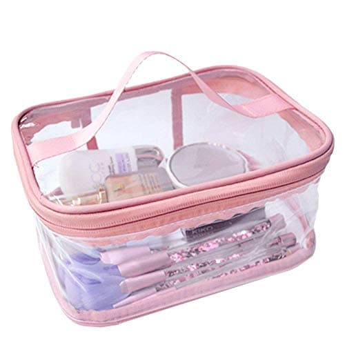 Image of FIYUK Toiletry Bag Makeup Cosmetic Clear Bag Portable Waterproof Transparent Travel Large Storage