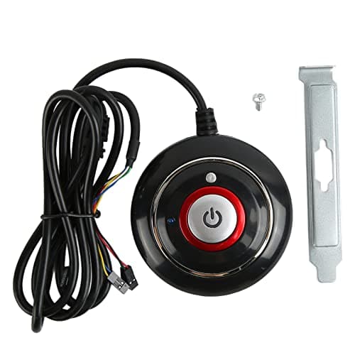 Image of BAFOVY PC Power, On Off Reset Switch Desktop Computer Case Power Supply External Remote Motherboard with 160cm Cable for Home Office (No Audio No USB)