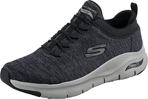 Image of Skechers Men's Arch FIT WAVEPORT Sneaker, Black Mesh/Gray Trim, 9 UK
