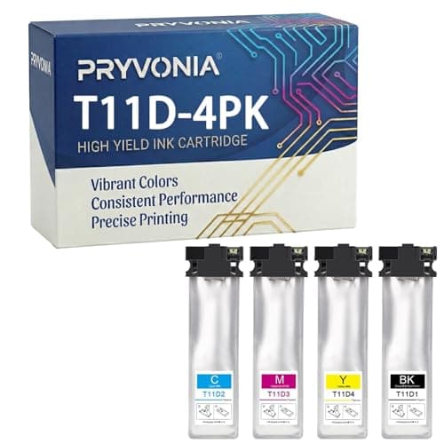 Image of PRYVONIA T11D Compatible with Epson Printer Cartridges Multipack for Workforce Pro WF-C5390DW WF-C5890DWF WF-C5390 WF-C5890 Replacement for T11D1 T11D2 T11D3 T11D4 (4-Pack-Black/Cyan/Magenta/Yellow)