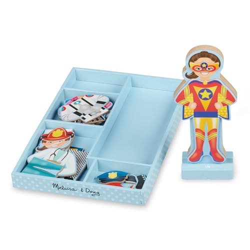 Image of Melissa & Doug Magnetic Dress-Up Doll for 3 Year Olds | Kids Crafts Sets Girls & Boys | Wooden Dolls Craft Kits for Kids Age 3+ | Magnetic Dress Up Dolls