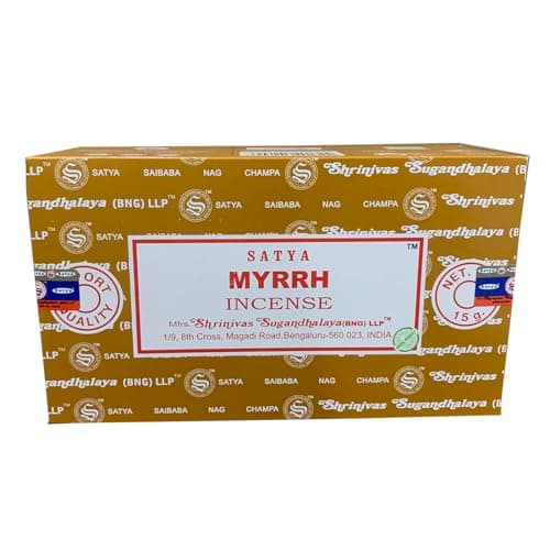 Image of Satya Myrrh Incense Sticks - Sacred Resin Scent for Spiritual Protection & Grounding 240 Sticks (12x20)