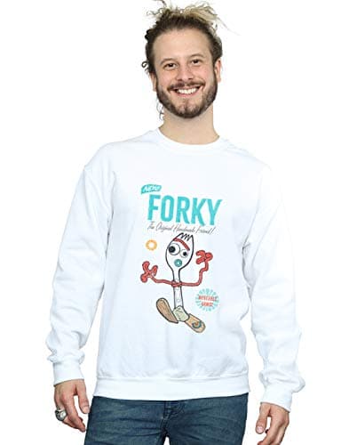Image of Disney Men's Toy Story 4 Forky Handmade Friend Sweatshirt White X-Large