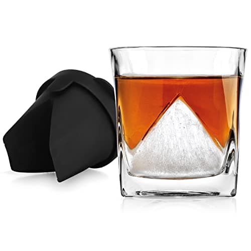 Image of Godinger Chill Whiskey Set, Whiskey Glasses and Silicone Ice Mold, Whiskey Glacier, Old Fashioned Whiskey Glass Tumbler and Ice Form Wedge, Gifts for Men