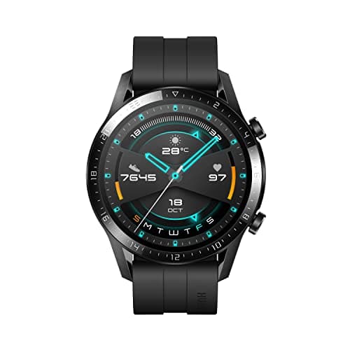 Image of HUAWEI Watch GT 2 (46 mm) Smart Watch, 1.39 Inch AMOLED Display with 3D Glass Screen, 2 Weeks Battery Life, GPS, 15 Sport Modes, 3D Glass Screen, Bluetooth Calling Smartwatch, Matte Black (Renewed)