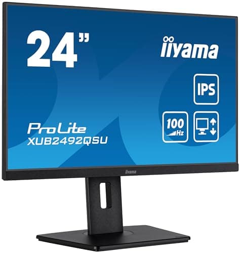Image of iiyama Prolite XUB2492QSU-B1 23.8 Inch IPS LED Monitor WQHD 100Hz HDMI DP USB 3.2 USB-C3.2 Slim-Line Height Adjustment Pivot FreeSync Black
