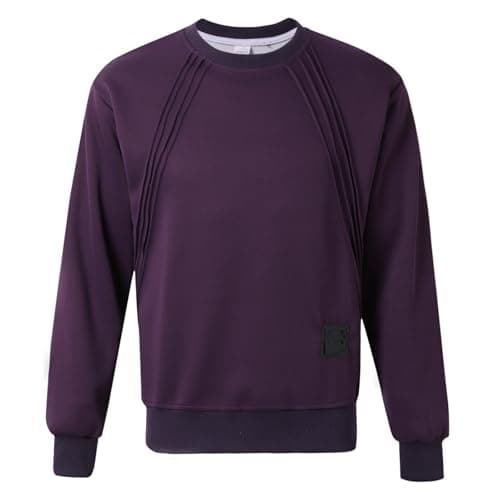 Image of Men's Autumn Design Sense Fashionable Crew Neck Jumper, purple, 3XL