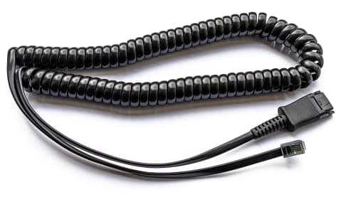 Image of Project Telecom U10P Standard Connection Lead – QD to RJ11 Cable – Compatible with Plantronics Corded Headsets – Direct Connect Adapter for Desk Phones