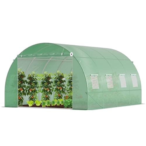 Image of VOUNOT® Polytunnel Greenhouse 4x3x2m 12m² Poly Tunnels Gardening Walk In Pollytunnel Tent with Steel Frame