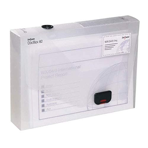 Image of Finchley Snopake 60mm Document Box A4 Clear 12871 Pen