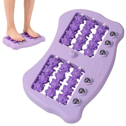 Image of Foot Massager Roller, HOVCEH Portable Dual Foot Massage Roller for Plantar Fasciitis Relief, Deep Tissue Muscle Feet Massager for Home Office Use