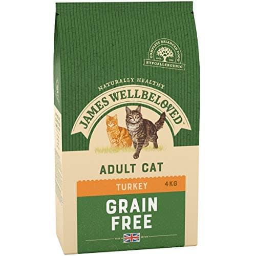 Image of James Wellbeloved Adult Grain-Free Turkey 4 kg Bag, Hypoallergenic Dry Cat Food