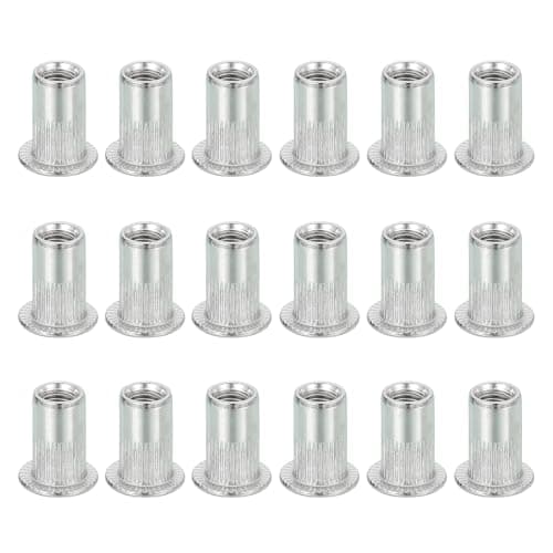 Image of sourcing map 18Pcs M4 Rivet Nut 304 Stainless Steel Rivet Nut Tool Hardware Nuts Suitable for Furniture, Decoration in Nuts Bolt Fastener, Silver