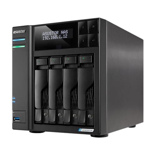 Image of Asustor Lockerstor 4 Gen2+ AS6704T v2 4 Bay NAS Storage, Intel Quad-Core 2.0GHz CPU, Dual 5GbE Ports, 4GB RAM DDR4, 4 M.2 SSD Slots, HDMI, Network Attached Storage (Diskless)