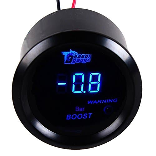 Image of Mintice™ 2" 52mm Black Car Motor Digital Blue LED Light Bar Turbo Boost LED Gauge Meter