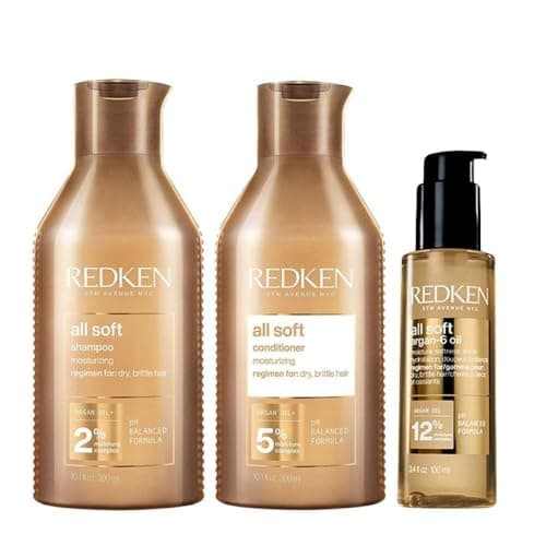 Image of Redken All Soft Shampoo, Conditioner & Argan Oil-6 100ml Pack