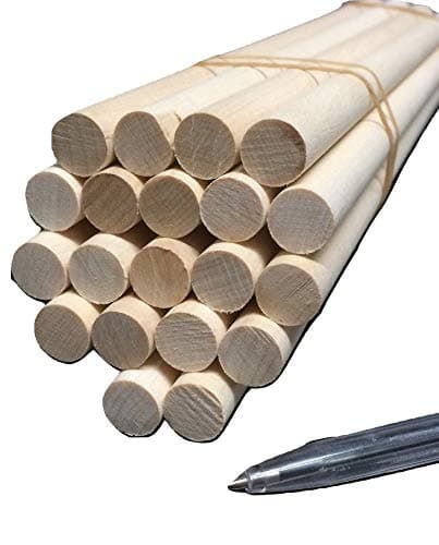 Image of Trustleaf 16mm x 300mm Birch Hardwood Wooden Craft Sticks/Dowels - Seconds - Pack of 5 Dowels
