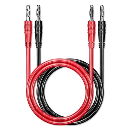 Image of Cleqee 4mm Banana Plug to Banana Plug Test Leads Copper Cable Wire 2PCS 3.3ft/1m for Multimeter Electrical Testing