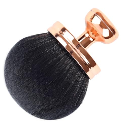 Image of Professional Kabuki Foundation Brush, Extra Large Mushroom Shape Brush, Makeup Brush, Self Tanner Brush,Foundation Cream Powder Liquid,Face Neck Body Makeup Application (Black Rose Gold)