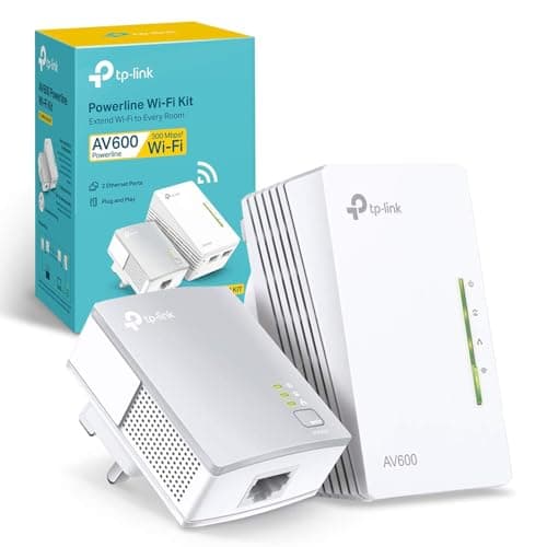 Image of TP-Link TL-WPA4220 KIT AV600 Powerline Adapter WiFi Extender Kit, Wi-Fi Booster/Hotspot, Speed up to 300Mbps, 2+1 Ethernet Ports, Powerline WiFi Extender, Wi-Fi Auto-Sync, UK Plug, Plug & Play