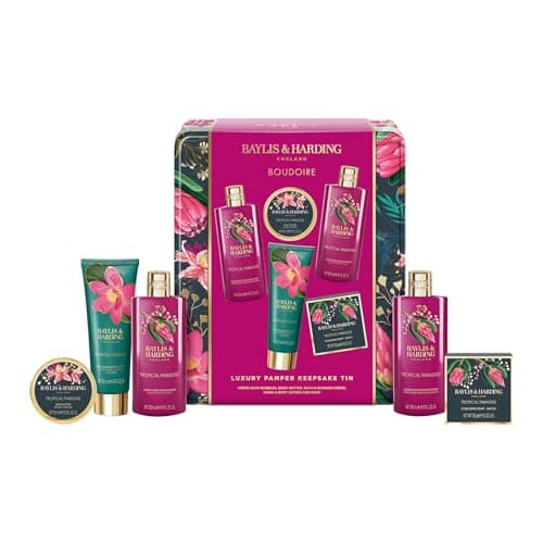 Image of Baylis & Harding Boudoire Tropical Paradise Luxury Pamper Tin Gift Set - Vegan Friendly