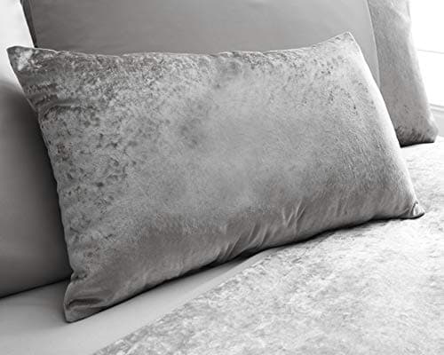 Image of Marble Crushed Velvet 30cm x 50cm Boudoir Double Sided Cushion - Silver
