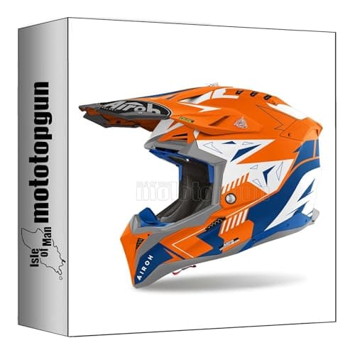 Image of airoh helmet motorbike av3sp32 aviator 3 soin orange fluo matt xl mototopgun