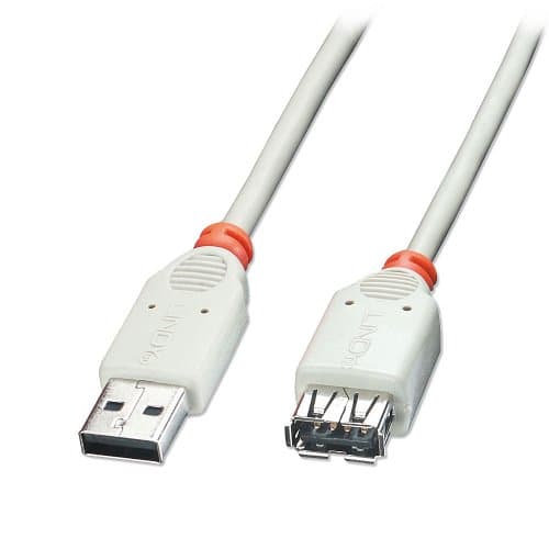 Image of LINDY 2m USB 2.0 Extension Cable - Type A Male to Female, Grey