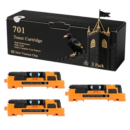 Image of 701 Toner Cartridge Compatible for Canon i-SENSYS LBP-2410 MF8180C LaserBase MF8180C LBP-5200 Printers, With Chip, 5000 Pages, Vibrant Colours (3 Pack Black)