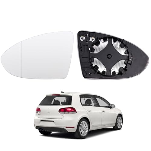 Image of Left Side Mirror Replacement Compatible With Volkswagen VW Golf MK7 2013-2021, Lamando, Heated Wing Mirrors Glass White