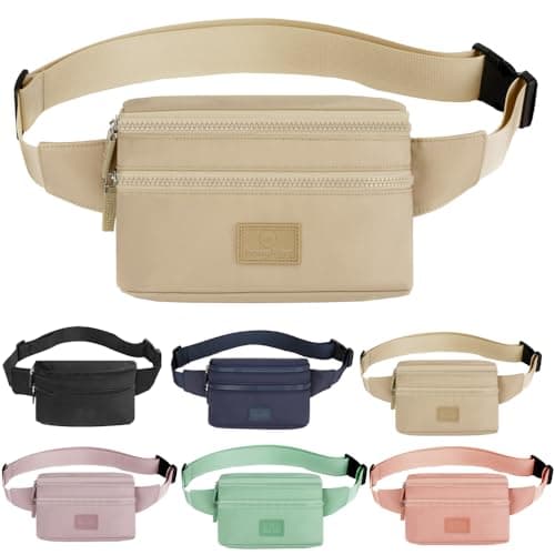 Image of Bumbags Waist Fanny Pack Ladies Fashion Bum Bag with Adjustable Belt for Sport Hiking Girls Women (Khaki)