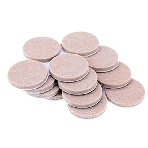 Image of Merriway® BH00051 (24 Pcs) Self Adhesive Heavy Duty Round Felt Pad, Beige 25 mm (1 inch) x 4 mm Thick - Pack of 24 Pieces