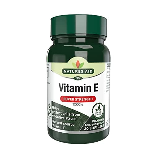 Image of Natures Aid Vitamin E 1000iu - High Strength Natural Antioxidant - Supports Skin, Heart, Eyes, Immune Health & Cell Protection - Non-GMO, Gluten-Free - 30 Softgel Capsules