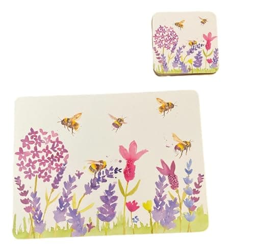 Image of Sets of 4 Placemats with 4 Matching Coasters (Bumble Bee Placemat and Coaster Set)