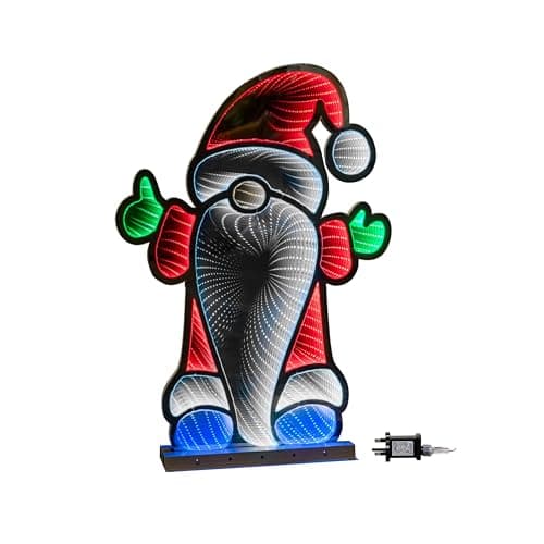 Image of Samuel ALEXANDER 60cm Infinity Christmas Santa on Metal Base with Multi-Coloured LEDs