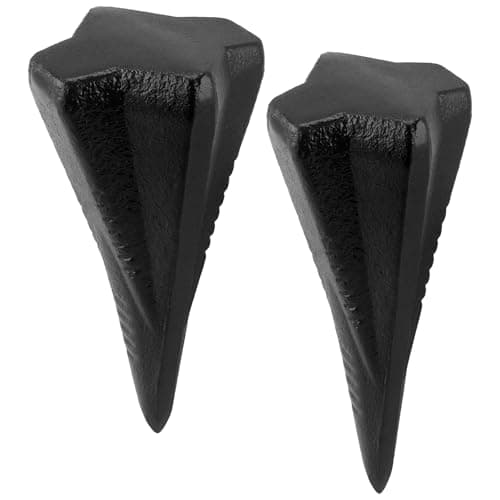 Image of ZEONHAK 2 PCS 2 Sizes Diamond Wood Splitting Wedge, 3.5lb 5lb 4-Direction Steel Splitting Wedge, 4 Way Wood Splitter Wedge for Wood Splitting, Black