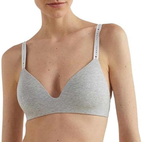 Image of Tommy Hilfiger Women’s Stretch Triangle Bra, Grey (Light Grey Heather), XS