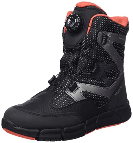 Image of Geox Unisex Children's J Flexyper Boy B ABX Ankle Boots, Black/orange, 11.5 UK